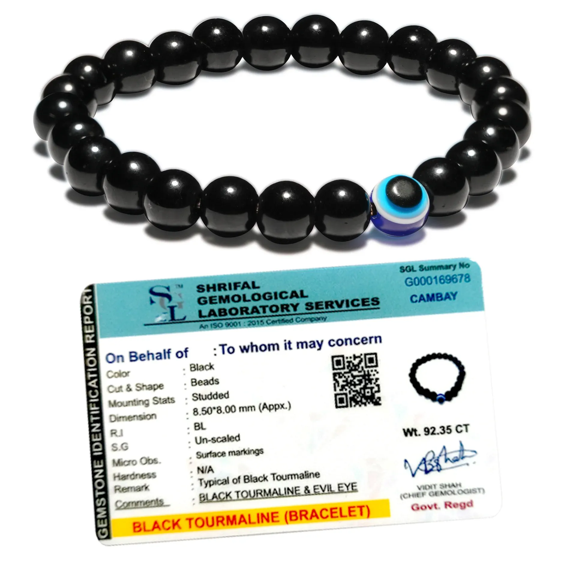 Original Black Tourmaline Bracelet with Certificate 2