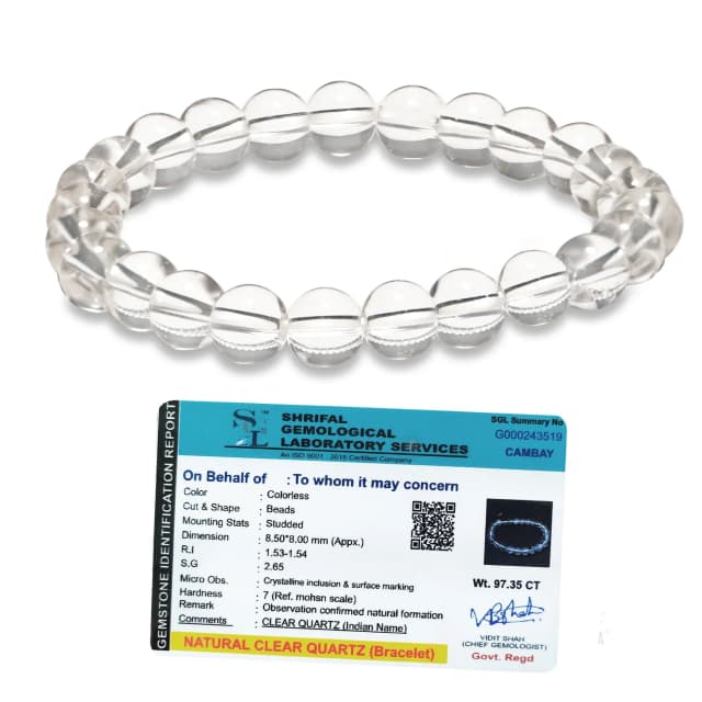 Original Clear Quartz Bracelet with Certificate thumbnail 2