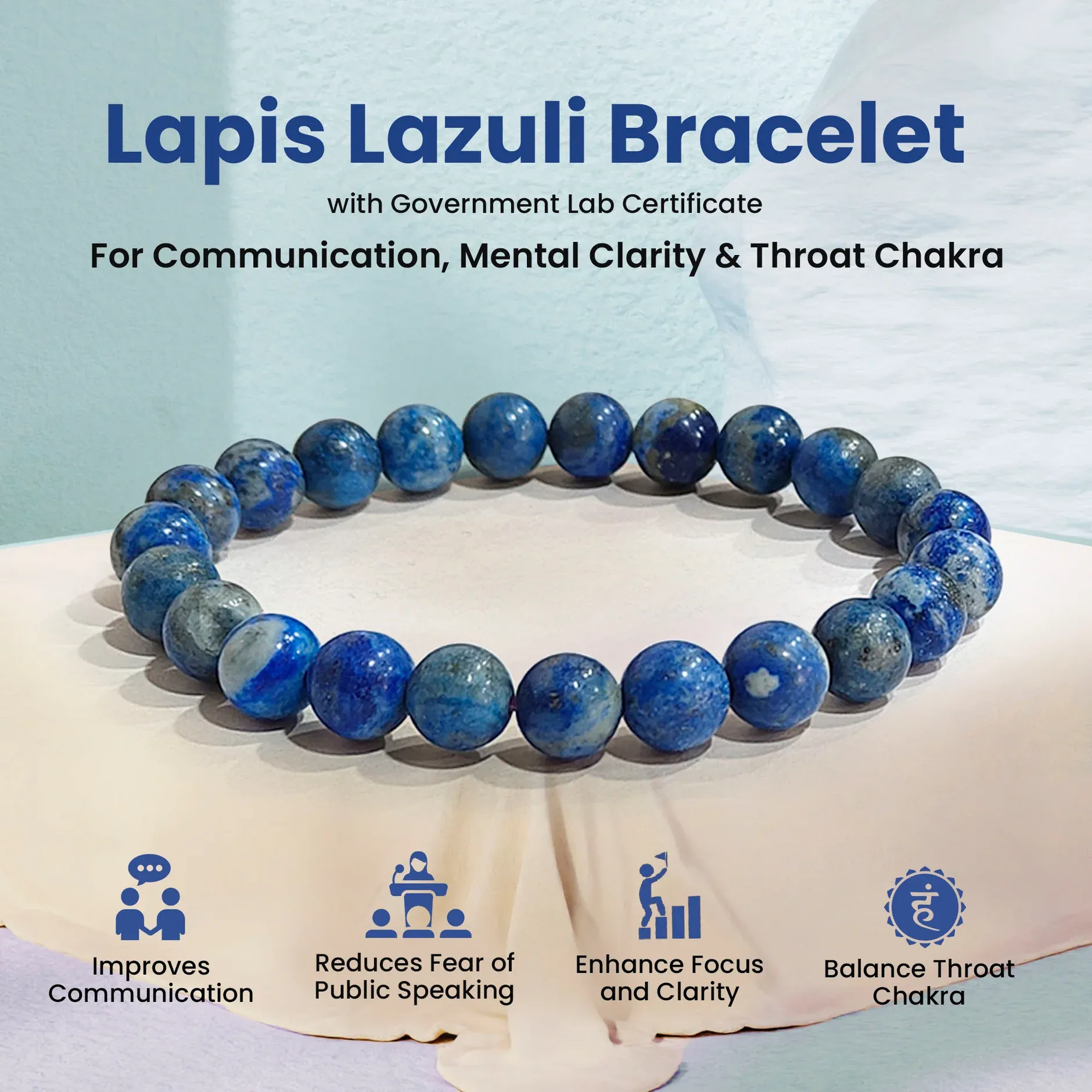  Original Lapis Lazuli Bracelet with Certificate  1
