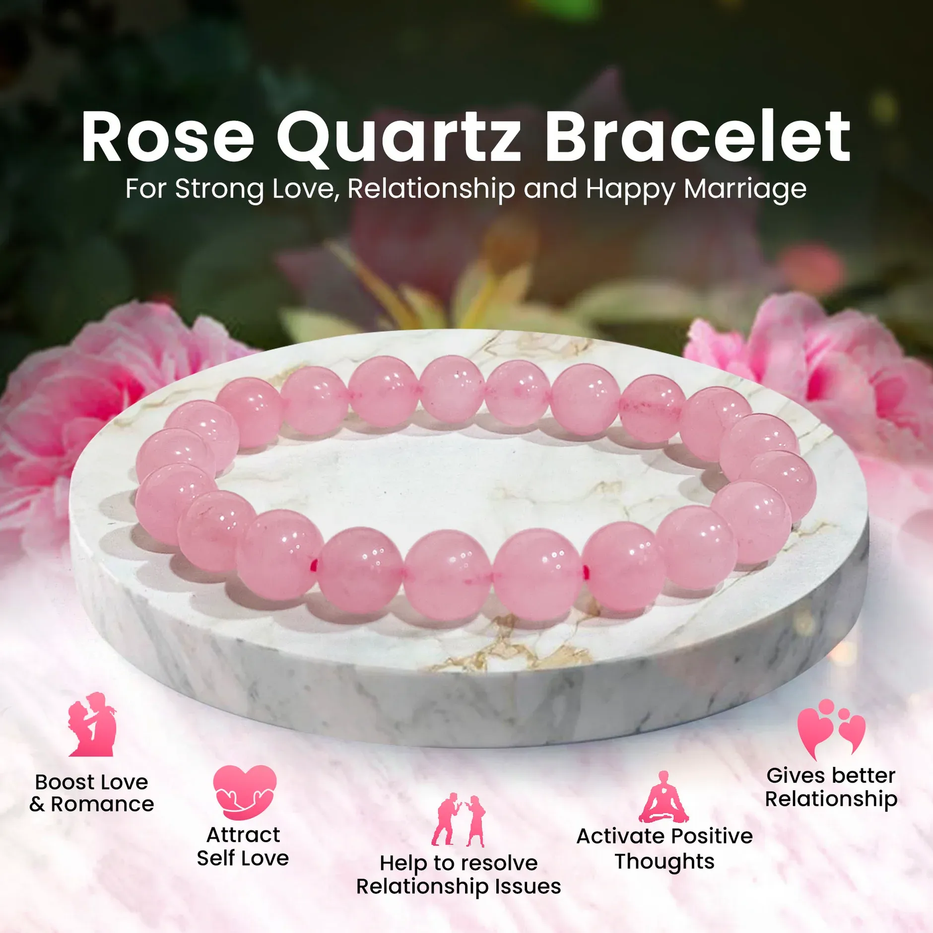 Original Rose Quartz Bracelet with Certificate 1