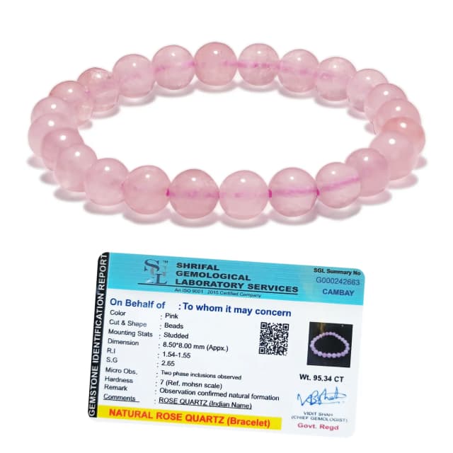 Original Rose Quartz Bracelet with Certificate thumbnail 2