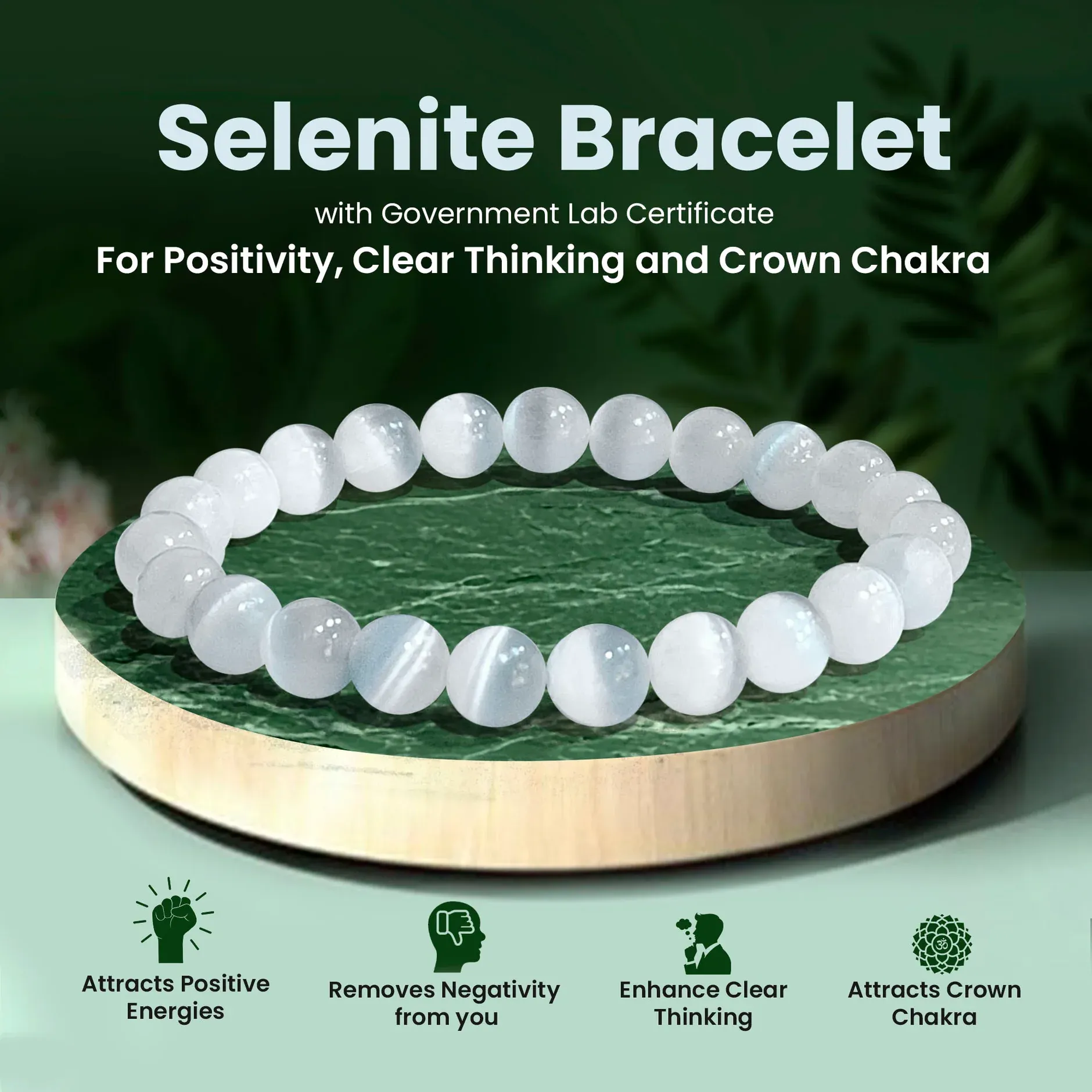 Selenite Plate - Flower of Life Engraved Charging Plate 1